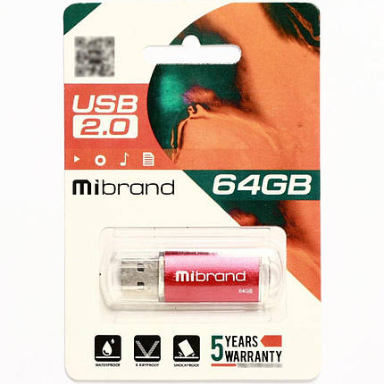 Flash Mibrand USB 2.0 Cougar 64Gb Red, фото 3