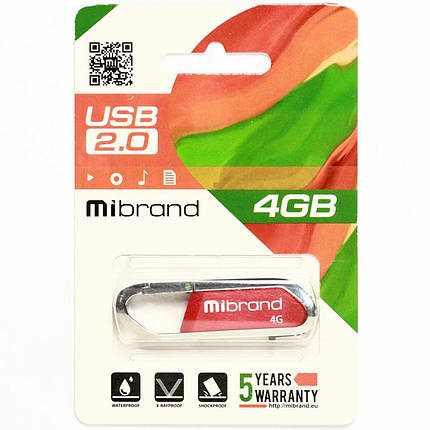Flash Mibrand USB 2.0 Aligator 4Gb Dark Red, фото 2