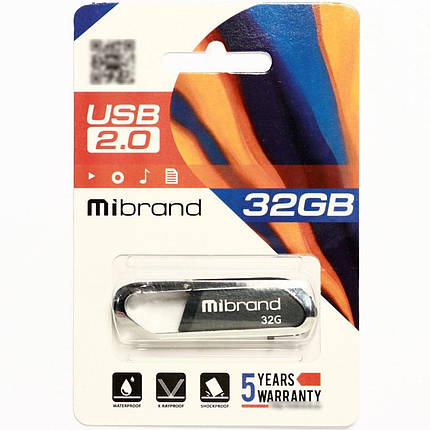 Flash Mibrand USB 2.0 Aligator 32Gb Grey, фото 3