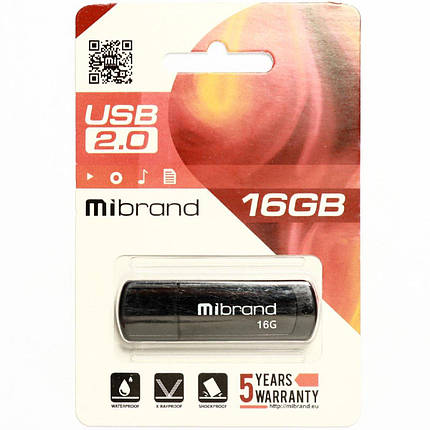 Flash Mibrand USB 2.0 Grizzly 16Gb Black, фото 3