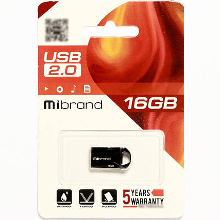 Flash Mibrand USB 2.0 Hawk 16Gb Black, фото 3