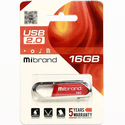 Flash Mibrand USB 2.0 Aligator 16Gb Dark Red, фото 3