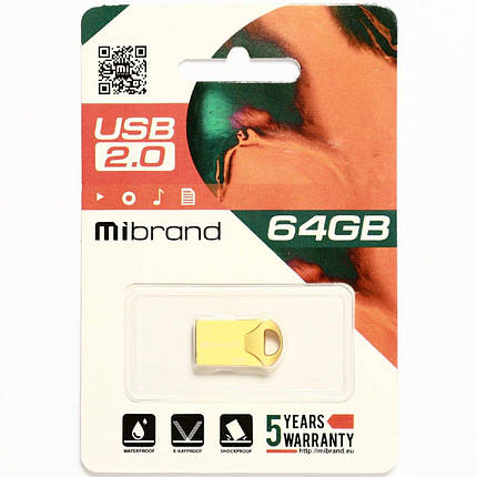 Flash Mibrand USB 2.0 Hawk 64Gb Gold, фото 3