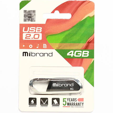 Flash Mibrand USB 2.0 Aligator 4Gb Black, фото 3