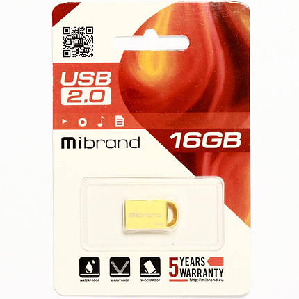 Flash Mibrand USB 2.0 Lynx 16Gb Gold, фото 3