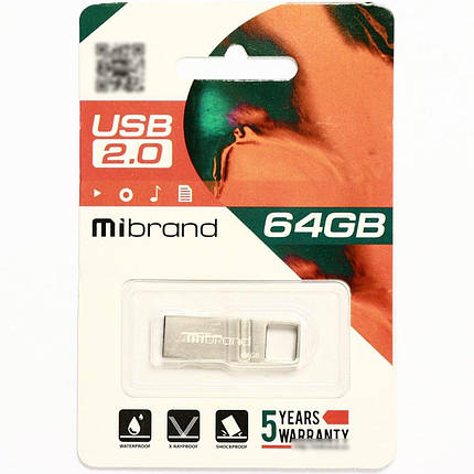 Flash Mibrand USB 2.0 Shark 64Gb Silver, фото 3