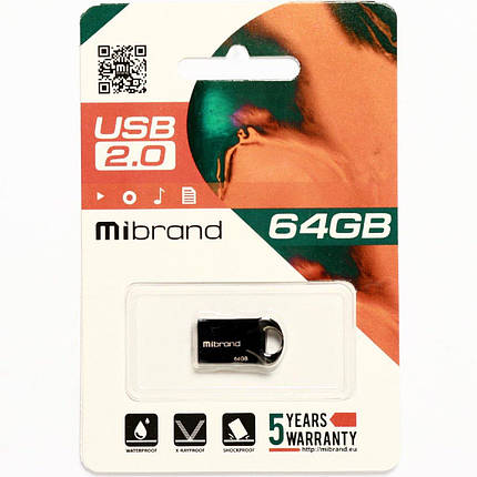 Flash Mibrand USB 2.0 Hawk 64Gb Black, фото 3
