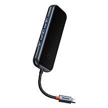 USB-Hub Baseus AcmeJoy 4-Port Type-C HUB Adapter（Type-C to USB3.0*3+Type-C PD&Data *1）Dark Gray, фото 3