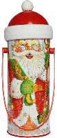 Новогодняя упаковка тубус фигурный "Дед Мороз" до 250 г