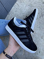 Мужские Кроссовки Adidas Gazelle Black White 40-41-42-44