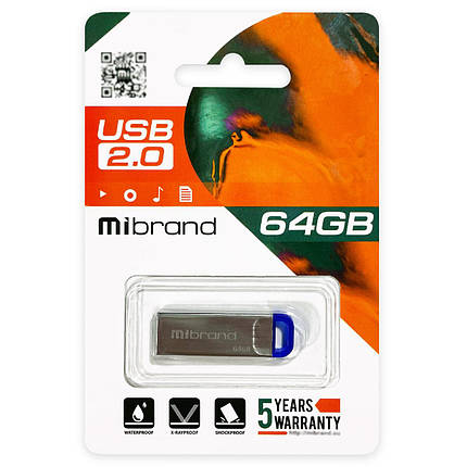 Flash Mibrand USB 2.0 Falcon 64Gb Blue, фото 1
