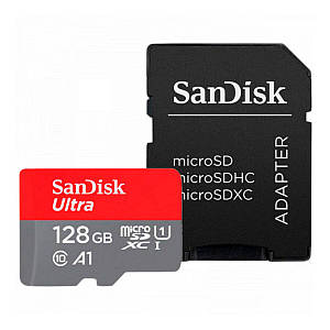 MicroSDXC (UHS-1) SanDisk Ultra 128Gb class 10 A1 (140Mb/s) (adapter)