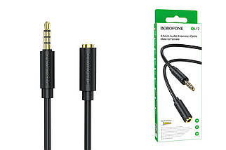 Аудiо-кабель BOROFONE BL12 3.5 audio extension cable male to female 2m Black