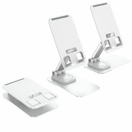 Тримач для мобільного HOCO PH50 Ivey folding rotatable desktop holder White, фото 3