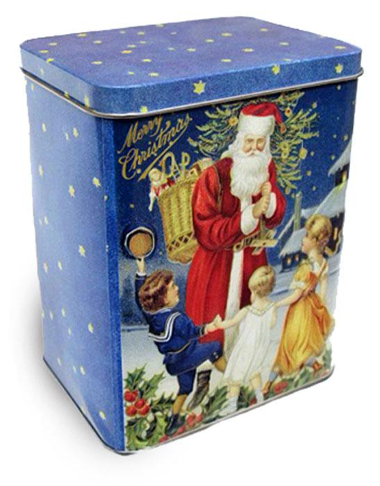 Новогодняя упаковка из жести "Дед Мороз с детьми" (наполнение до 1000 грамм) - фото 1 - id-p1940086107