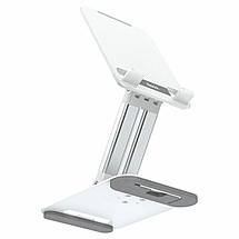 Тримач для мобільного HOCO PH48 Fun dual axis 360 rotating tablet desktop holder White, фото 3