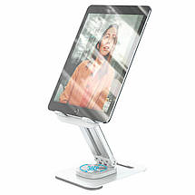 Тримач для мобільного HOCO PH48 Fun dual axis 360 rotating tablet desktop holder White, фото 4
