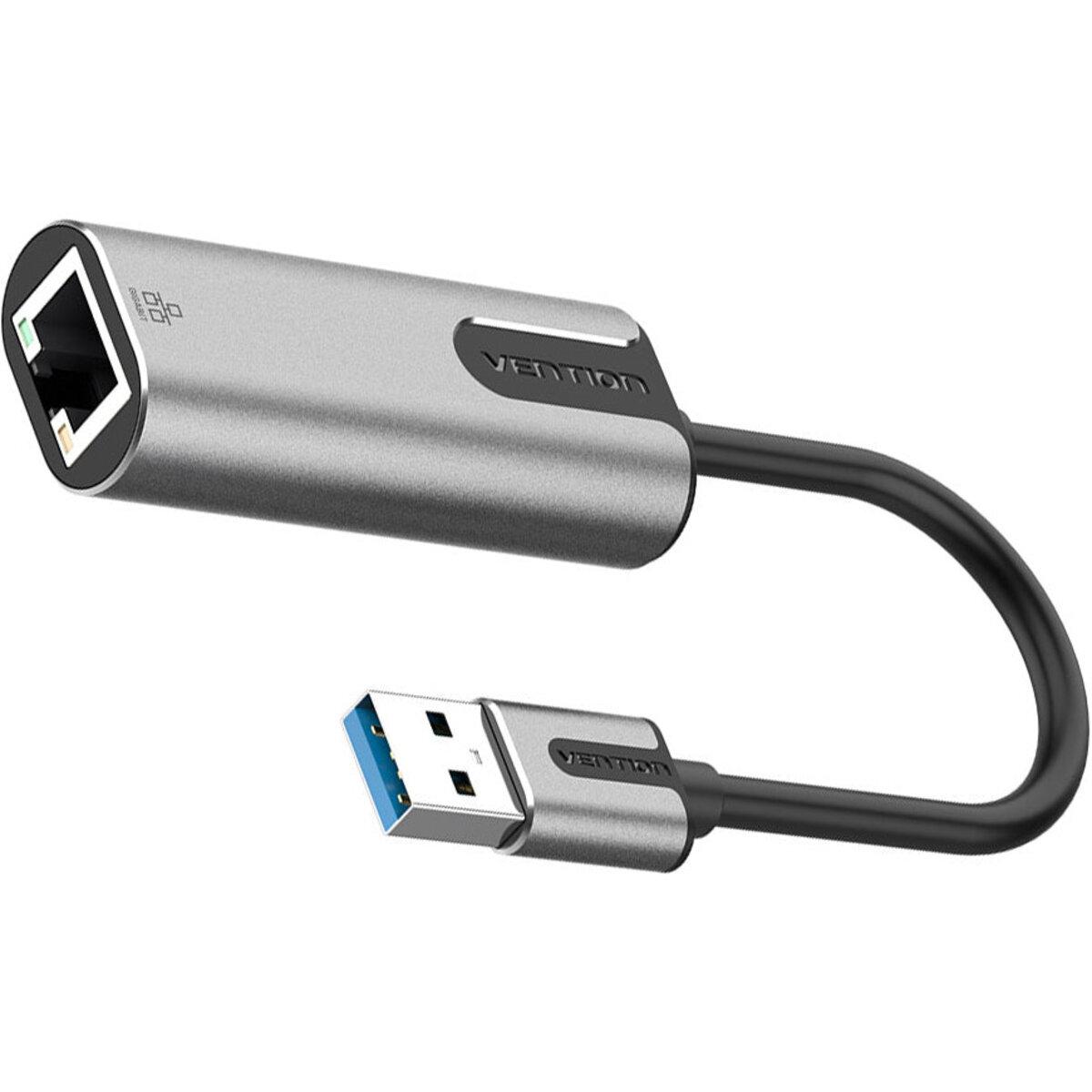 Адаптер Vention USB 3.0-A to Gigabit Ethernet Adapter Gray 0.15M Aluminum Alloy Type (CEWHB) - фото 2 - id-p1940075835