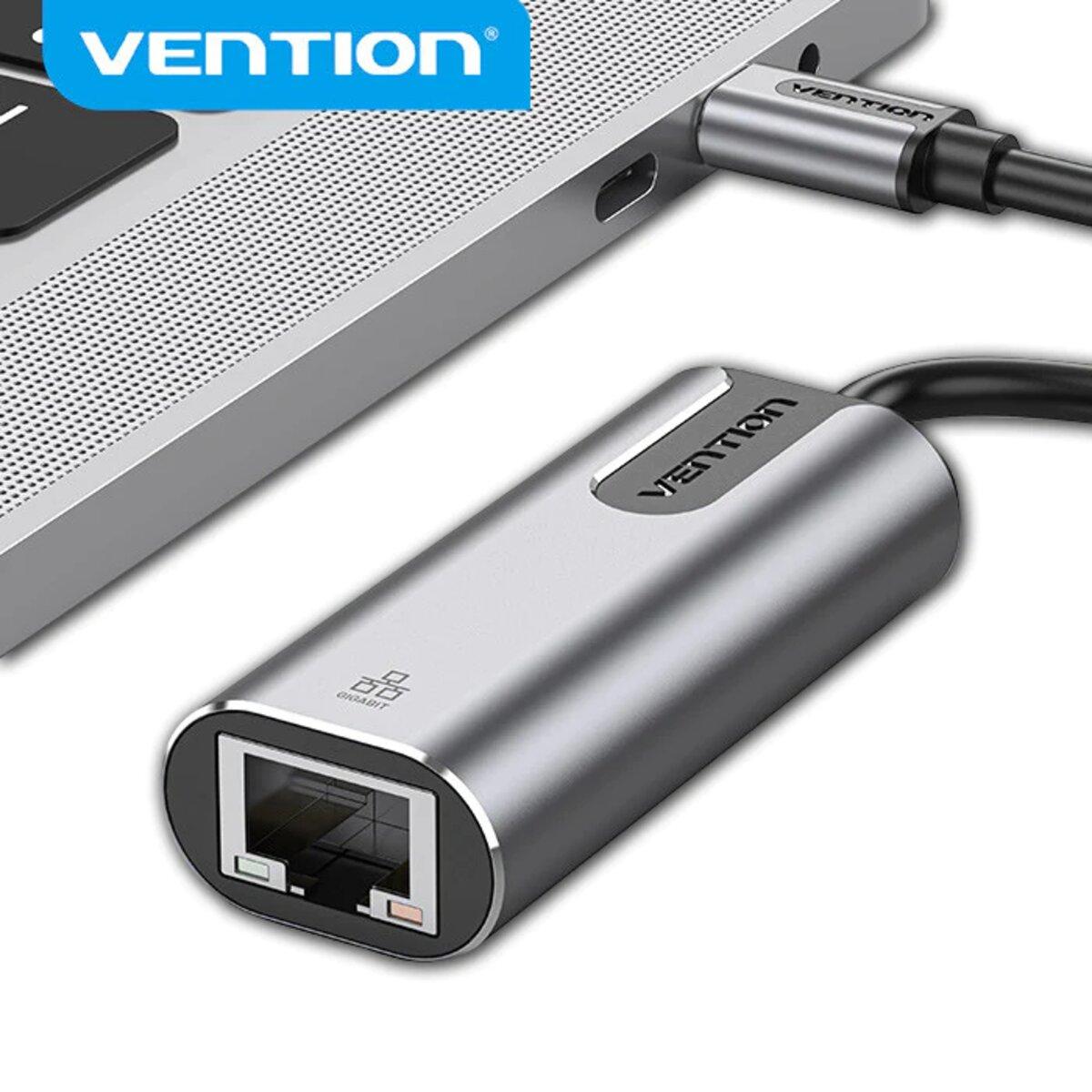 Адаптер Vention USB-C to Gigabit Ethernet Adapter 0.15M Gray Aluminum Alloy Type (CFNHB) - фото 4 - id-p1940075836