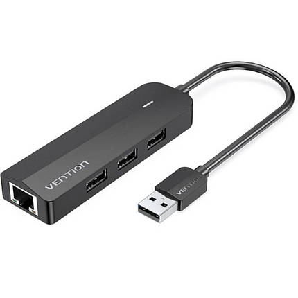 Хаб Vention 4-Port USB 3.0 Hub With Power Supply 0.15M Black (CHLBB), фото 2