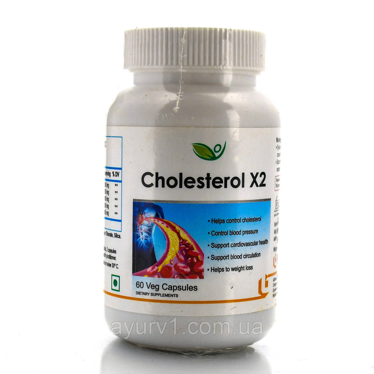 Холестерол Х2, Cholesterol X2 Biotrex 60 veg.capsules для зниження холестерину