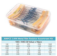 Набір резисторів 300 шт. від 10 Ом до 1 МОм (±1%) у Кейсі