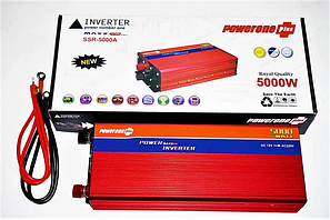 Автомобільний інвертор 12V-220V 5000W перетворювач напруги Power One + з функцією плавного пуску, фото 2