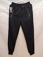 Мужские трикотажные штаны с начесом черные НОРМА 2235-1 осень-зима. фабричный Китай.