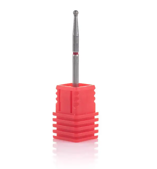 Фреза алмазна Nail Drill для обробки кутикули "Кулька" - 001 018R діаметр 1.8 мм (червона насічка)