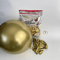 Воздушные шарики 12" (30см) КИТАЙ | Золото хром упаковка 50 шт