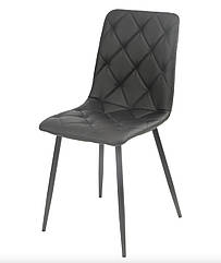 Стілець CHILLI чорний шкірозамінник BK на металевих чорних ногах