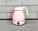 Складаний силіконовий електричний чайник 600 мл A-Plus А-1517 600 Вт / Дорожній компактний електрочайник Рожевий, фото 10