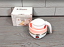Складаний силіконовий електричний чайник 600 мл A-Plus А-1517 600 Вт / Дорожній компактний електрочайник Рожевий, фото 3
