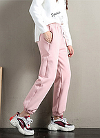Спортивные теплые штаны цвет розовый размер M Спортивні теплі штани рожеві розмір M