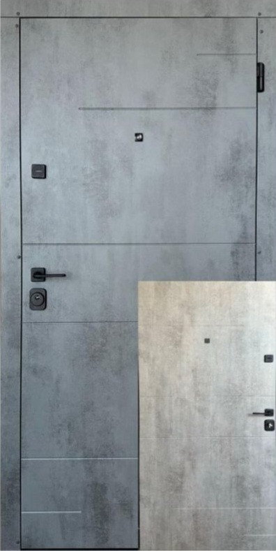Вхідні двері економ бетон темний бетон світлий