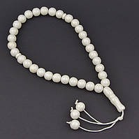 Чітки пластикові з білими намистинами та висувною кількістю намистин 33 штуки довжина 70 см