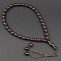 Чітки пластикові з коричневими овальними намистинами та висувною кількістю намистин 33 штуки довжина 70 см