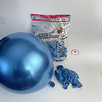 Воздушные шарики 12" (30см) КИТАЙ | Синий хром упаковка 50 шт
