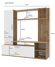 Стінка в вітальню Doros Кона Тахо / Білий 151х40х147 (44900064), фото 5