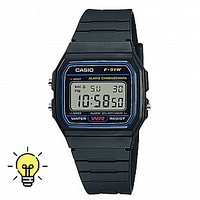Годинник чорний оригінальний чоловічий Casio F-91W-1 retro оригінал, електронний ручний годинник чоловічий касіо наручний