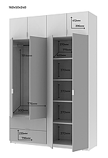 Розпашна Шафа для одягу Doros Лукас Білий 160х50х240 (44900191), фото 5