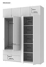 Розпашна Шафа для одягу Doros Лукас Білий 180х50х240 (44900193), фото 5
