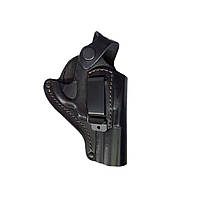Кобура поясная Револьвер 3 формованная с клипсой (кожа, чёрная) поясная кобура HS