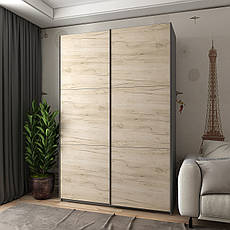 Шафа купе Doros G-Caiser Графіт / Дуб Крафт Сірий 2 ДСП / 3 частини 160х60х240 (42005022), фото 3