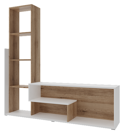 Стінка у вітальню Doros Етана Дуб Артизан / Білий 150х30х150 (41510097), фото 1