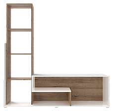 Стінка у вітальню Doros Етана Дуб Артизан / Білий 150х30х150 (41510097), фото 2
