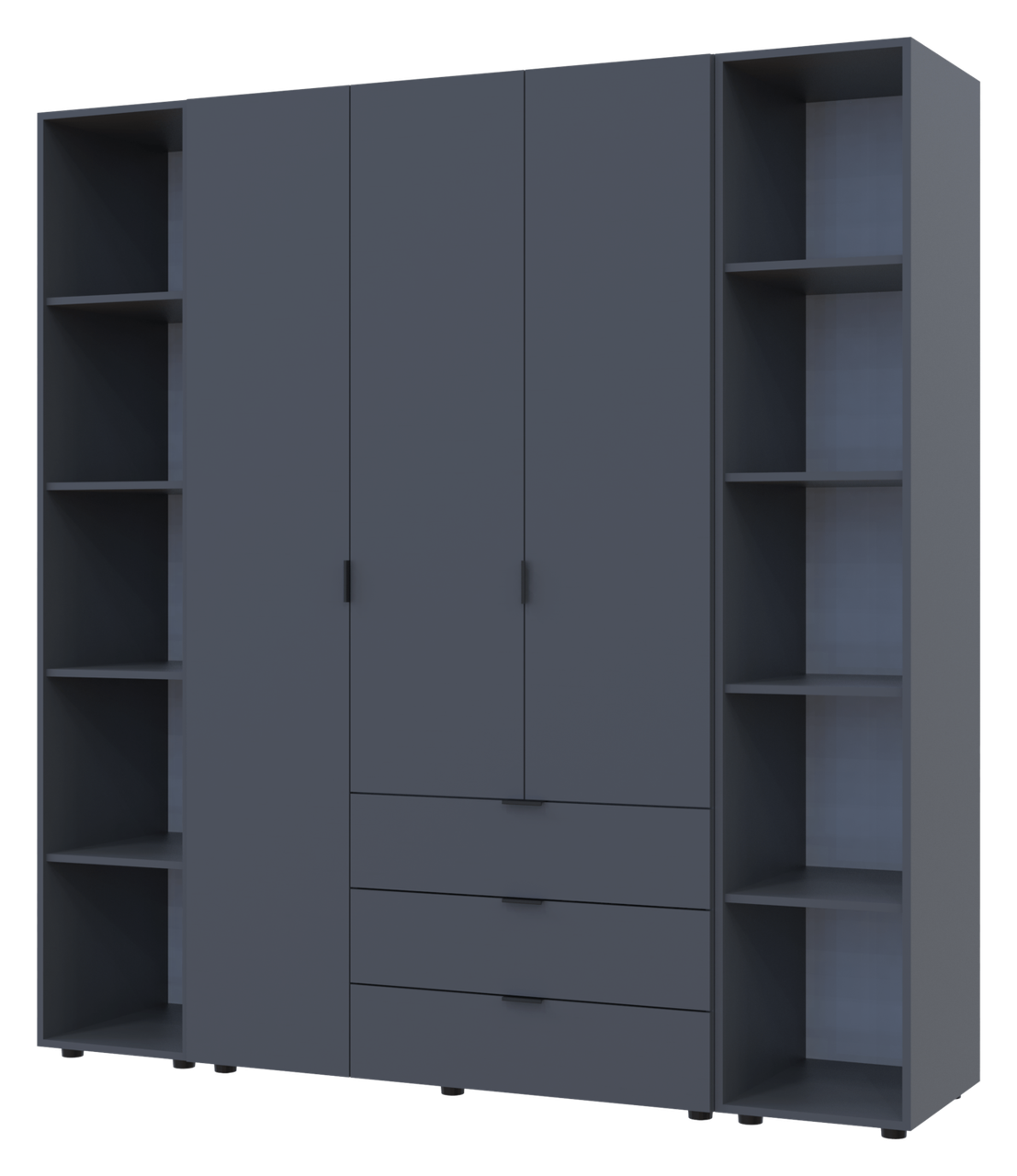 Комплект Doros Гелар з 2 Етажерками Графіт  3 ДСП 192.6х49.5х203.4 (42005060)