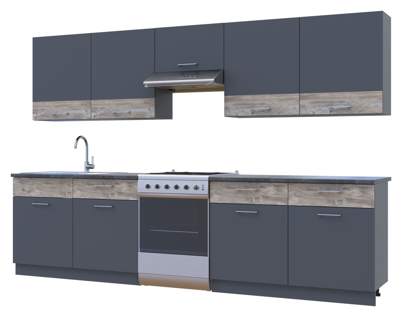 Кухня Лея Doros 2.6 м  Графіт/Клондайк ДСП 260х60х250 (81000013)