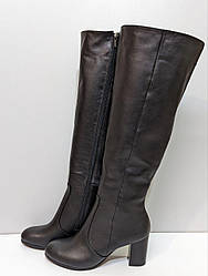 STTOPA демі. Висота 50 см. Розмір 43-29 см. Чоботи великих розмірів шкіряні. Каблук 8 см. 248-3643-8 Чорні