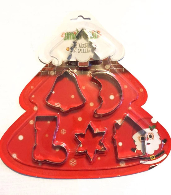 Набір вирубок для печива, пряників із 6 шт. подарунковий Ялинка червона